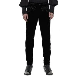 PUNK RAVE Pantalon 'Hamlet' En Velours Noir