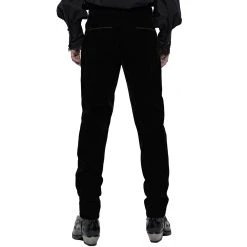 PUNK RAVE Pantalon 'Hamlet' En Velours Noir -ALCHEMY GOTHIC shop pantalon hamlet en velours noir 7