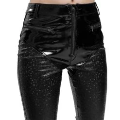 DEVIL FASHION Pantalon 'Hexagone' En Simili Cuir Noir à Motifs 30 DEVIL FASHION Pantalon 'Hexagone' En Simili Cuir Noir à Motifs -ALCHEMY GOTHIC shop pantalon hexagone en simili cuir noir a motifs 10