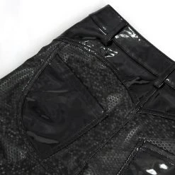 DEVIL FASHION Pantalon 'Hexagone' En Simili Cuir Noir à Motifs 36 DEVIL FASHION Pantalon 'Hexagone' En Simili Cuir Noir à Motifs -ALCHEMY GOTHIC shop pantalon hexagone en simili cuir noir a motifs 16