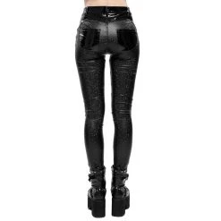 DEVIL FASHION Pantalon 'Hexagone' En Simili Cuir Noir à Motifs 26 DEVIL FASHION Pantalon 'Hexagone' En Simili Cuir Noir à Motifs -ALCHEMY GOTHIC shop pantalon hexagone en simili cuir noir a motifs 6
