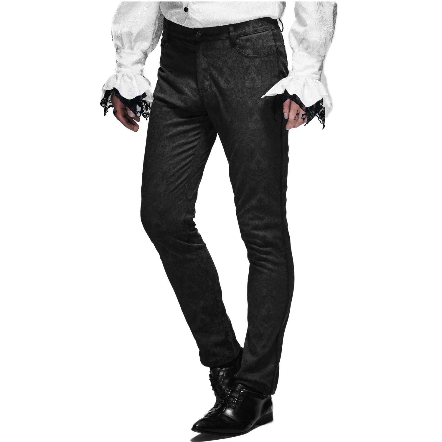 DEVIL FASHION Pantalon 'Ishmael' En Jacquard Noir 7 DEVIL FASHION Pantalon 'Ishmael' En Jacquard Noir – Image 5