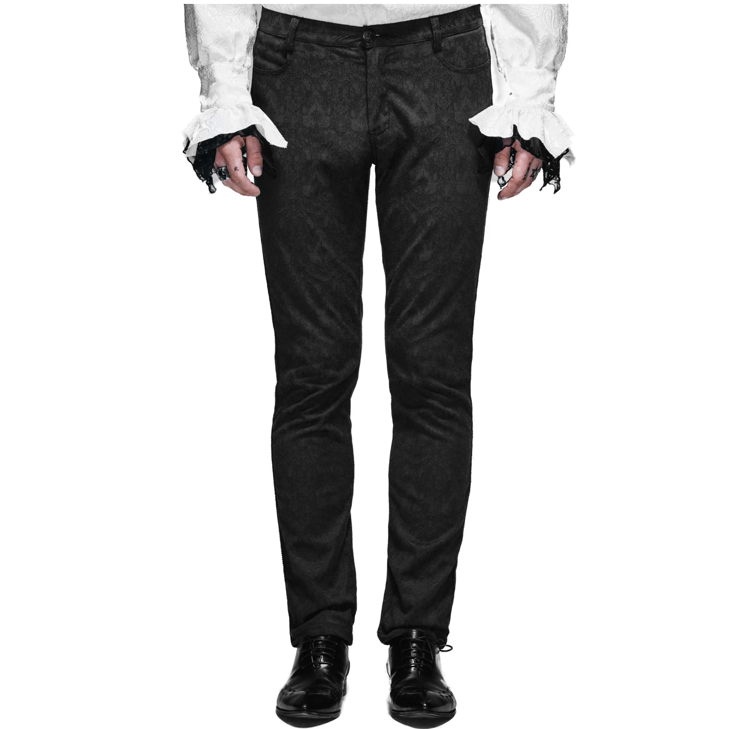 DEVIL FASHION Pantalon 'Ishmael' En Jacquard Noir 3 DEVIL FASHION Pantalon 'Ishmael' En Jacquard Noir