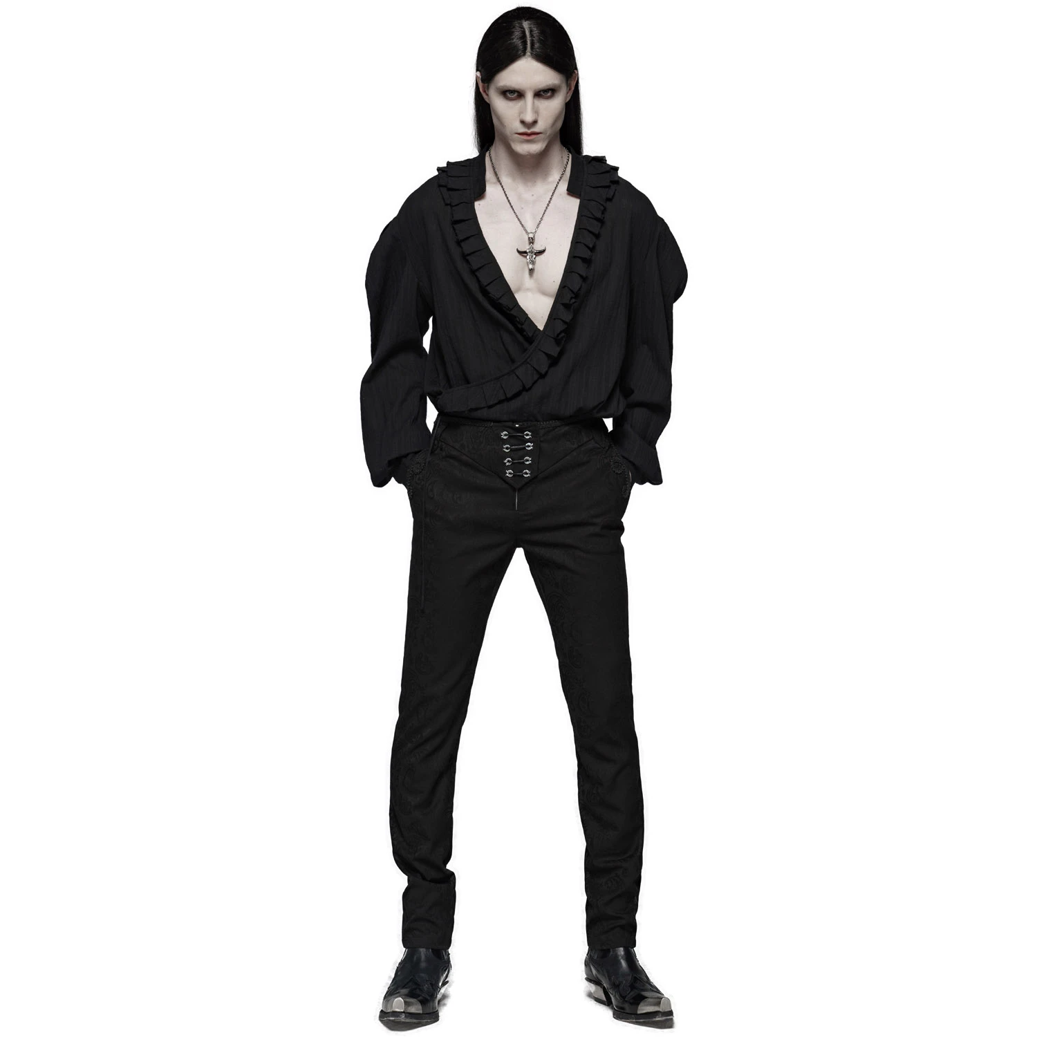 PUNK RAVE Pantalon 'Noctivagus' En Jacquard Noir 7 PUNK RAVE Pantalon 'Noctivagus' En Jacquard Noir – Image 5