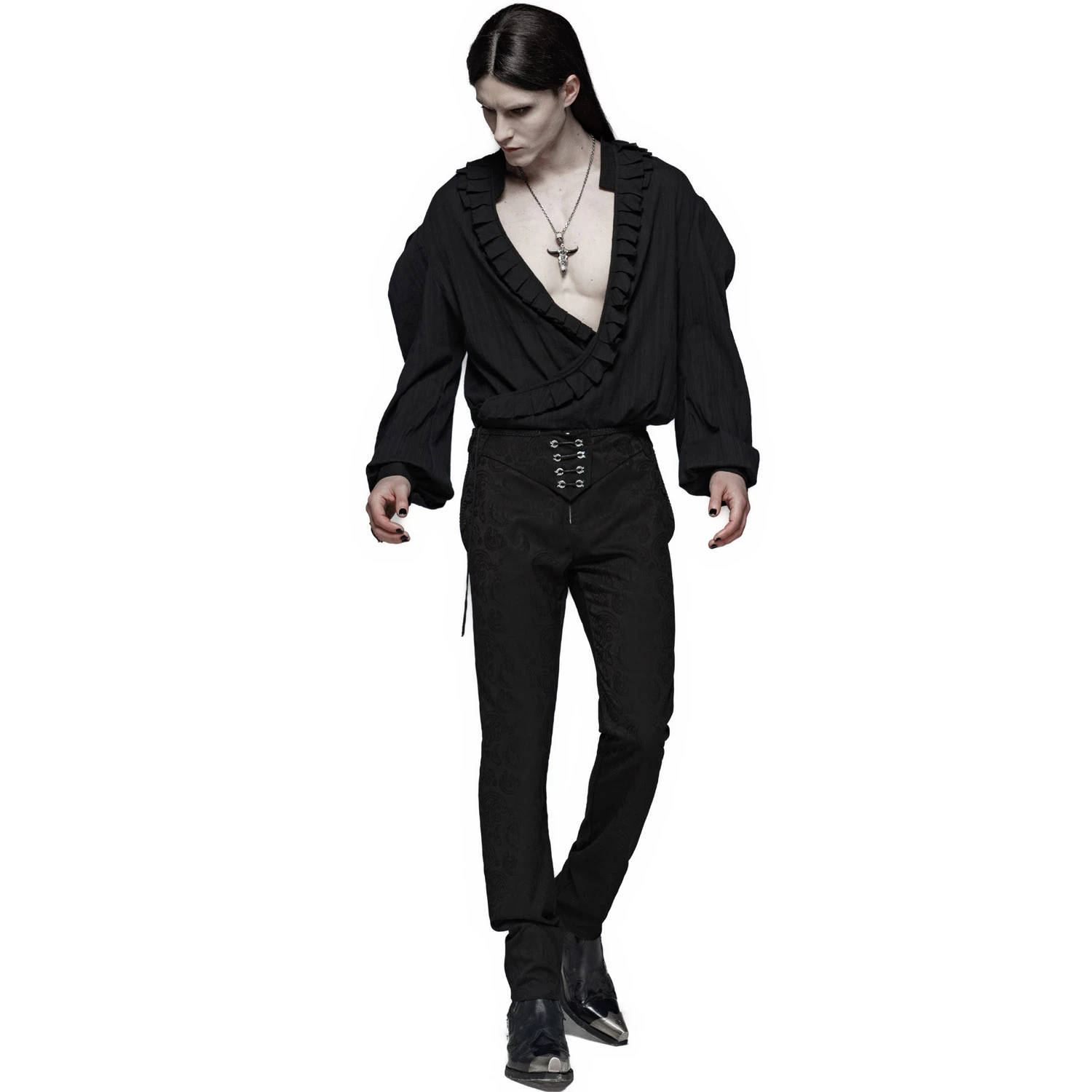 PUNK RAVE Pantalon 'Noctivagus' En Jacquard Noir 8 PUNK RAVE Pantalon 'Noctivagus' En Jacquard Noir – Image 6