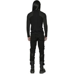 PUNK RAVE Pantalon 'Punk Broken Hole Net' Noir -ALCHEMY GOTHIC shop pantalon punk broken hole net noir 2