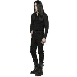PUNK RAVE Pantalon 'Punk Broken Hole Net' Noir -ALCHEMY GOTHIC shop pantalon punk broken hole net noir 3