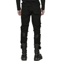 PUNK RAVE Pantalon 'Punk Broken Hole Net' Noir -ALCHEMY GOTHIC shop pantalon punk broken hole net noir 8