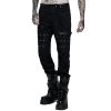 PUNK RAVE Pantalon 'Punk Simple Woven' Noir -ALCHEMY GOTHIC shop pantalon punk simple woven noir