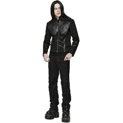 PUNK RAVE Pantalon 'Punk Spider Mesh' Noir -ALCHEMY GOTHIC shop pantalon punk spider mesh noir 3