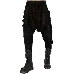 PUNK RAVE Pantalon Sagging 'Xenos' Noir -ALCHEMY GOTHIC shop pantalon sagging xenos noir 5