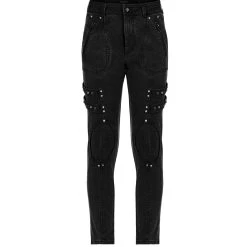 PUNK RAVE Pantalon 'Samhain' En Denim Noir -ALCHEMY GOTHIC shop pantalon samhain en denim noir 10
