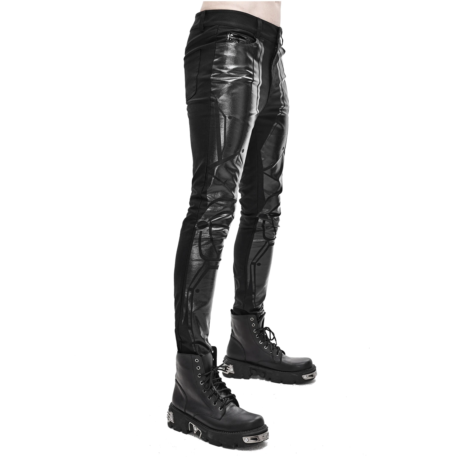 DEVIL FASHION Pantalon Skinny 'Robot Armor' Noir Pour Hommes 9 DEVIL FASHION Pantalon Skinny 'Robot Armor' Noir Pour Hommes – Image 7