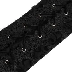 DEVIL FASHION Pantalon 'Slim Lace' Noir 33 DEVIL FASHION Pantalon 'Slim Lace' Noir -ALCHEMY GOTHIC shop pantalon slim lace noir 14