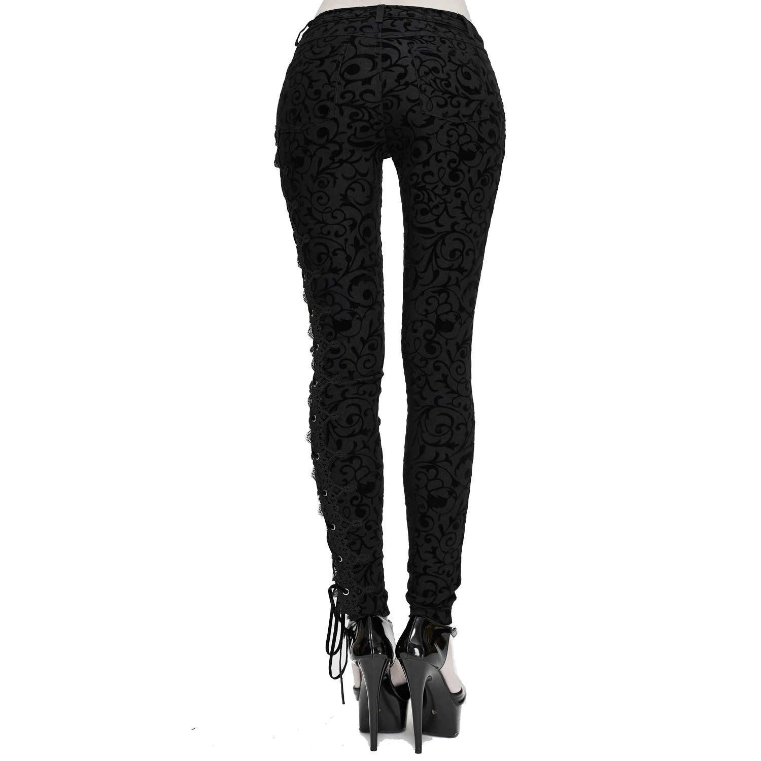 DEVIL FASHION Pantalon 'Slim Lace' Noir 8 DEVIL FASHION Pantalon 'Slim Lace' Noir – Image 6