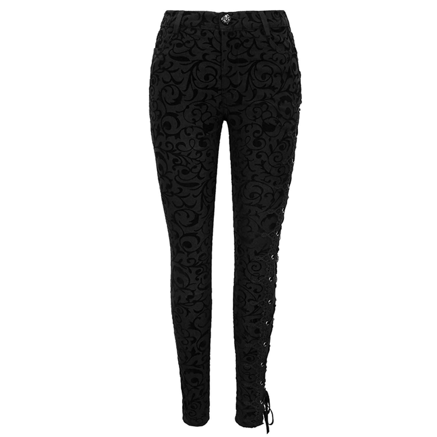 DEVIL FASHION Pantalon 'Slim Lace' Noir 11 DEVIL FASHION Pantalon 'Slim Lace' Noir – Image 9