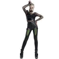 PUNK RAVE Pantalon 'Snake' Noir Et Vert Fluo 22 PUNK RAVE Pantalon 'Snake' Noir Et Vert Fluo -ALCHEMY GOTHIC shop pantalon snake noir et vert fluo 1