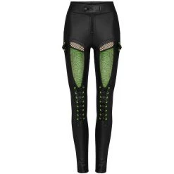 PUNK RAVE Pantalon 'Snake' Noir Et Vert Fluo 33 PUNK RAVE Pantalon 'Snake' Noir Et Vert Fluo -ALCHEMY GOTHIC shop pantalon snake noir et vert fluo 12