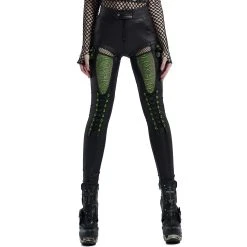 PUNK RAVE Pantalon 'Snake' Noir Et Vert Fluo 29 PUNK RAVE Pantalon 'Snake' Noir Et Vert Fluo -ALCHEMY GOTHIC shop pantalon snake noir et vert fluo 8