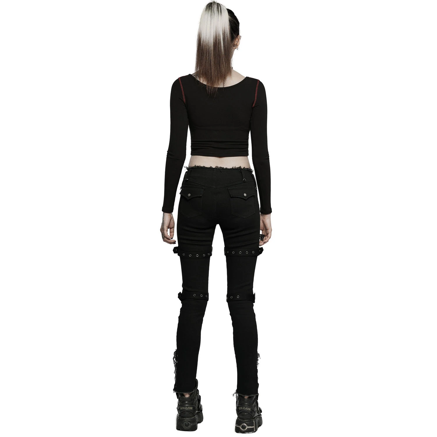 PUNK RAVE Pantalon Taille Basse 'Katell' Noir 5 PUNK RAVE Pantalon Taille Basse 'Katell' Noir – Image 3