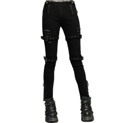 PUNK RAVE Pantalon Taille Basse 'Katell' Noir 23 PUNK RAVE Pantalon Taille Basse 'Katell' Noir -ALCHEMY GOTHIC shop pantalon taille basse katell noir 5