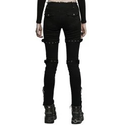 PUNK RAVE Pantalon Taille Basse 'Katell' Noir 24 PUNK RAVE Pantalon Taille Basse 'Katell' Noir -ALCHEMY GOTHIC shop pantalon taille basse katell noir 6