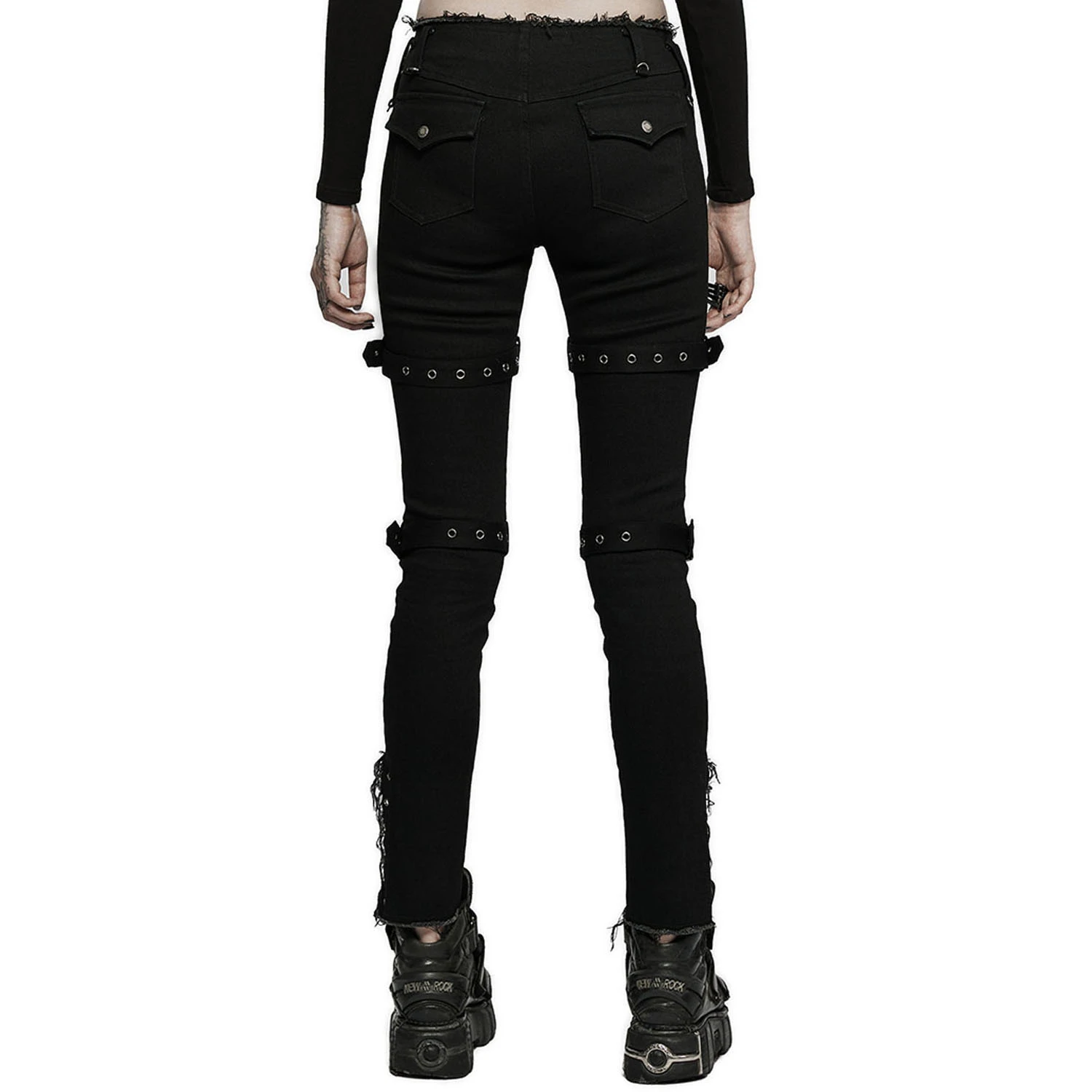 PUNK RAVE Pantalon Taille Basse 'Katell' Noir 9 PUNK RAVE Pantalon Taille Basse 'Katell' Noir – Image 7