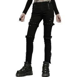 PUNK RAVE Pantalon Taille Basse 'Katell' Noir 25 PUNK RAVE Pantalon Taille Basse 'Katell' Noir -ALCHEMY GOTHIC shop pantalon taille basse katell noir 7