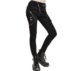 DEVIL FASHION Pantalon 'Thorne' Noir Pour Femmes 26 DEVIL FASHION Pantalon 'Thorne' Noir Pour Femmes -ALCHEMY GOTHIC shop pantalon thorne noir pour femmes 5