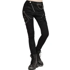DEVIL FASHION Pantalon 'Thorne' Noir Pour Femmes 28 DEVIL FASHION Pantalon 'Thorne' Noir Pour Femmes -ALCHEMY GOTHIC shop pantalon thorne noir pour femmes 7