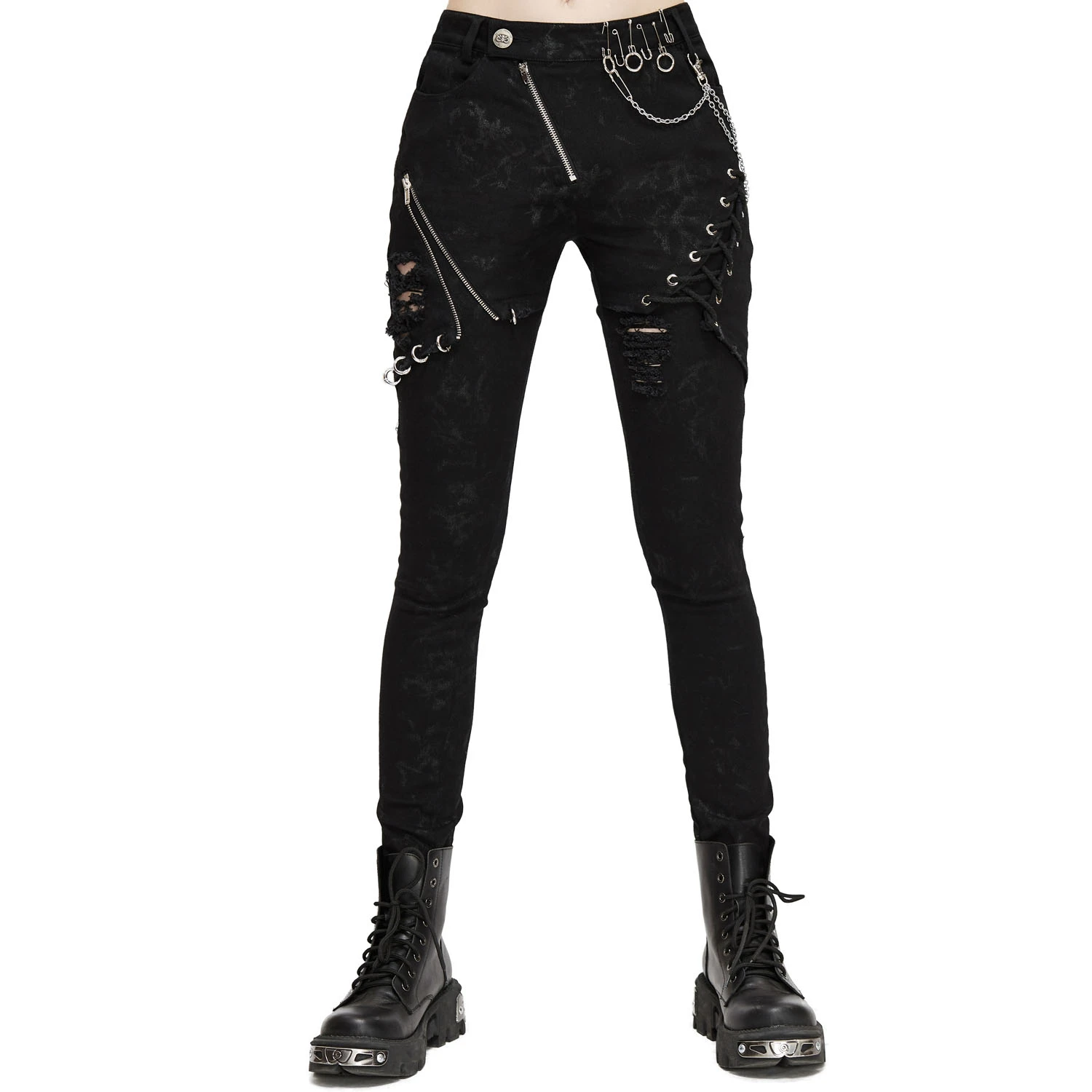 DEVIL FASHION Pantalon 'Thorne' Noir Pour Femmes 3 DEVIL FASHION Pantalon 'Thorne' Noir Pour Femmes