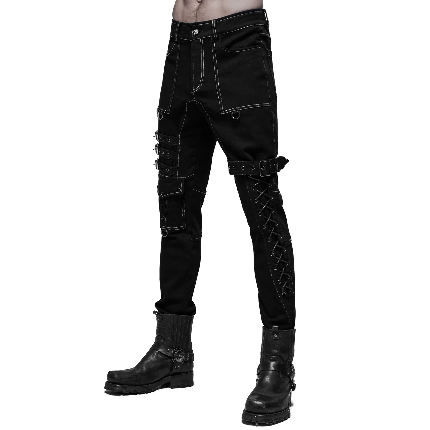 PUNK RAVE Pantalon 'Tierney' Noir Et Blanc 15 PUNK RAVE Pantalon 'Tierney' Noir Et Blanc – Image 13