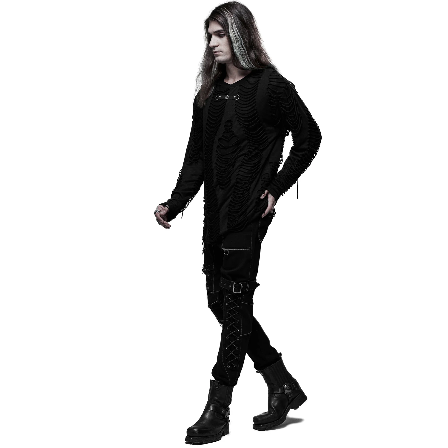 PUNK RAVE Pantalon 'Tierney' Noir Et Blanc 6 PUNK RAVE Pantalon 'Tierney' Noir Et Blanc – Image 4