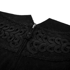 PUNK RAVE Pantalon 'Torero' En Brocart Noir -ALCHEMY GOTHIC shop pantalon torero en brocart noir 11