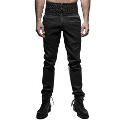PUNK RAVE Pantalon 'Torero' En Brocart Noir