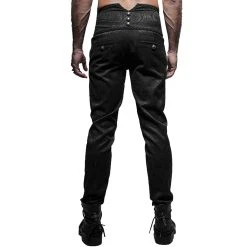 PUNK RAVE Pantalon 'Torero' En Brocart Noir -ALCHEMY GOTHIC shop pantalon torero en brocart noir 5