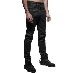 PUNK RAVE Pantalon 'Torero' En Brocart Noir -ALCHEMY GOTHIC shop pantalon torero en brocart noir 6
