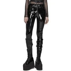 PUNK RAVE Pantalon 'Toxica' En Vinyle Noir -ALCHEMY GOTHIC shop pantalon toxica en vinyle noir 12