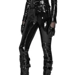 PUNK RAVE Pantalon 'Toxica' En Vinyle Noir -ALCHEMY GOTHIC shop pantalon toxica en vinyle noir 15