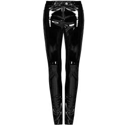 PUNK RAVE Pantalon 'Toxica' En Vinyle Noir -ALCHEMY GOTHIC shop pantalon toxica en vinyle noir 16