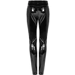 PUNK RAVE Pantalon 'Toxica' En Vinyle Noir -ALCHEMY GOTHIC shop pantalon toxica en vinyle noir 17