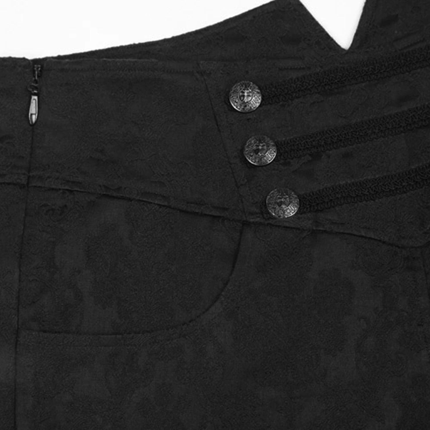 PUNK RAVE Pantalon 'Vampyr' En Brocart Noir 15 PUNK RAVE Pantalon 'Vampyr' En Brocart Noir – Image 13