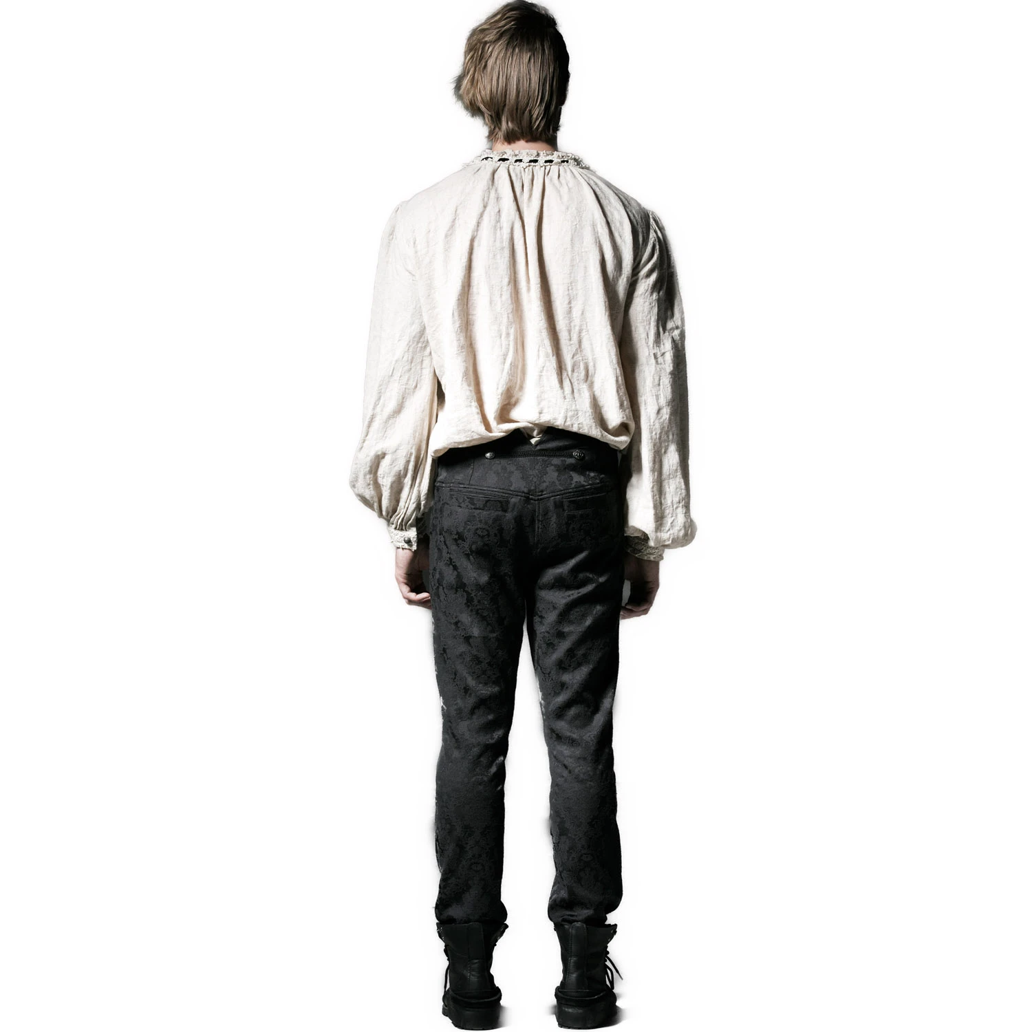 PUNK RAVE Pantalon 'Vampyr' En Brocart Noir 7 PUNK RAVE Pantalon 'Vampyr' En Brocart Noir – Image 5