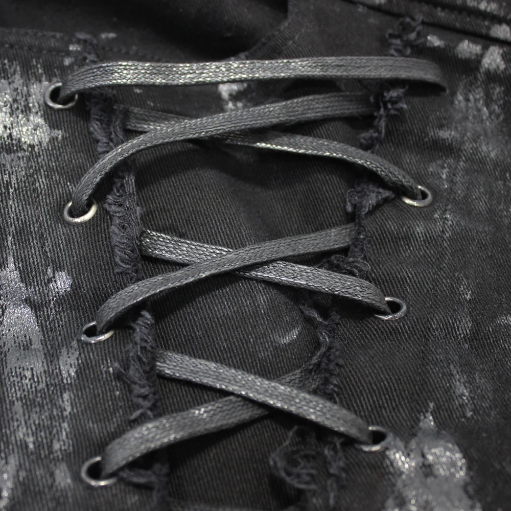 DEVIL FASHION Pantalon 'Wasteland' En Jean Noir 14 DEVIL FASHION Pantalon 'Wasteland' En Jean Noir – Image 12