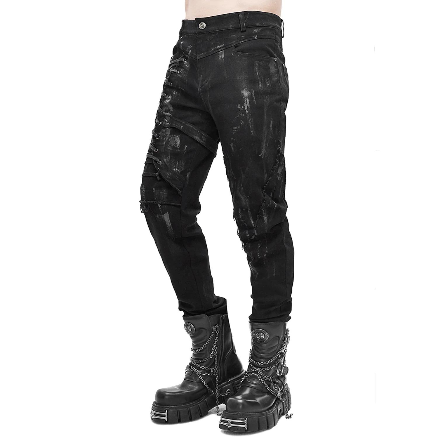 DEVIL FASHION Pantalon 'Wasteland' En Jean Noir 7 DEVIL FASHION Pantalon 'Wasteland' En Jean Noir – Image 5