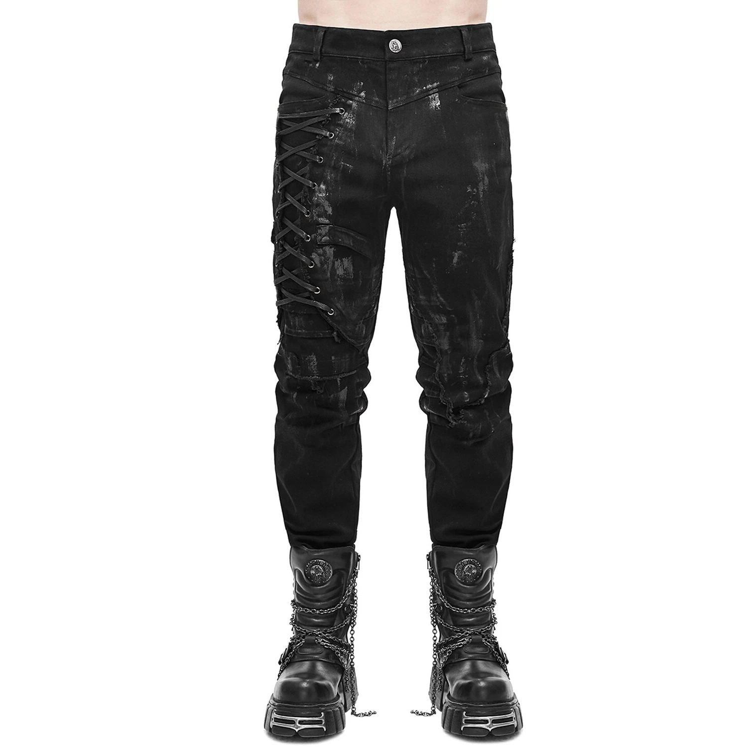 DEVIL FASHION Pantalon 'Wasteland' En Jean Noir 3 DEVIL FASHION Pantalon 'Wasteland' En Jean Noir