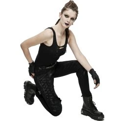 DEVIL FASHION Pantalon 'Wasteland' Noir Pour Femmes 24 DEVIL FASHION Pantalon 'Wasteland' Noir Pour Femmes -ALCHEMY GOTHIC shop pantalon wasteland noir pour femmes 3