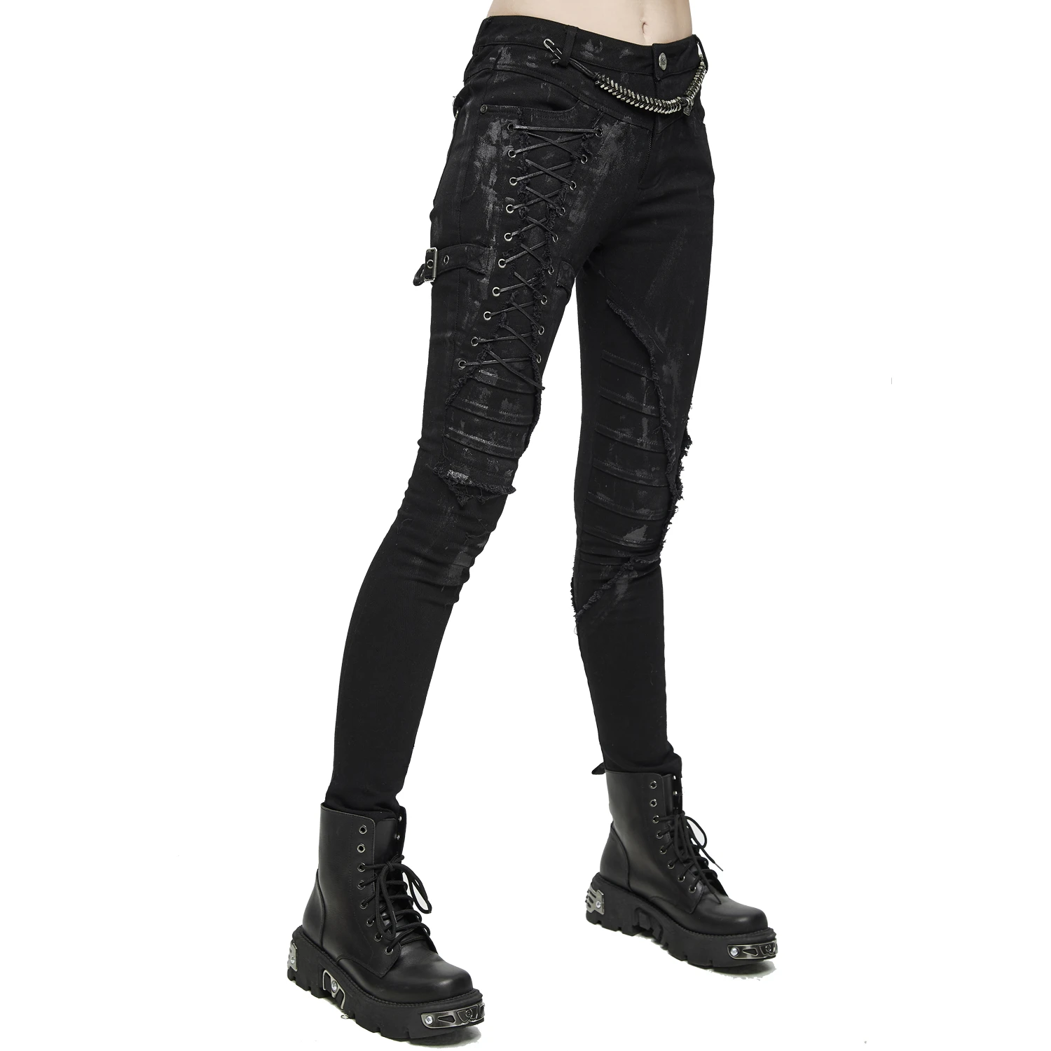 DEVIL FASHION Pantalon 'Wasteland' Noir Pour Femmes 9 DEVIL FASHION Pantalon 'Wasteland' Noir Pour Femmes – Image 7