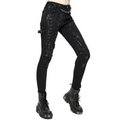 DEVIL FASHION Pantalon 'Wasteland' Noir Pour Femmes 29 DEVIL FASHION Pantalon 'Wasteland' Noir Pour Femmes -ALCHEMY GOTHIC shop pantalon wasteland noir pour femmes 8
