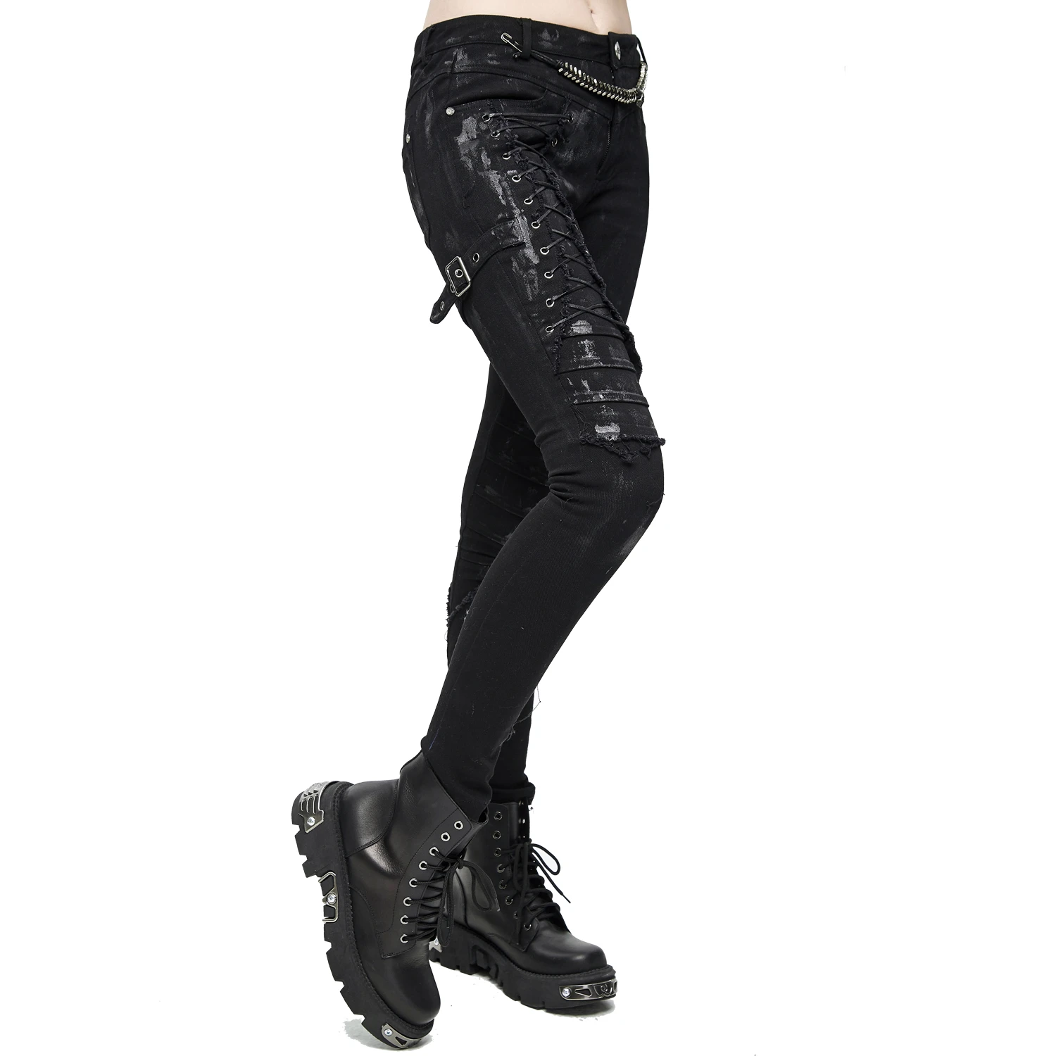 DEVIL FASHION Pantalon 'Wasteland' Noir Pour Femmes 12 DEVIL FASHION Pantalon 'Wasteland' Noir Pour Femmes – Image 10